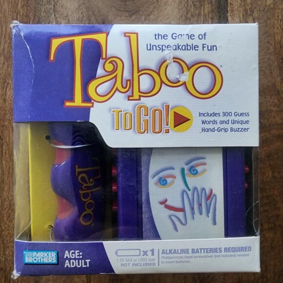 Taboo To Go Game Parker Brothers 2007 Portable Travel Adult Party Cards Buzzer - Picture 1 of 6